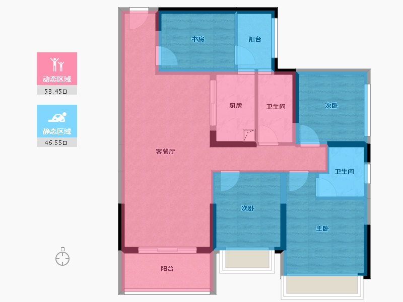 广东省-湛江市-科恒 荟景湾-79.57-户型库-动静分区