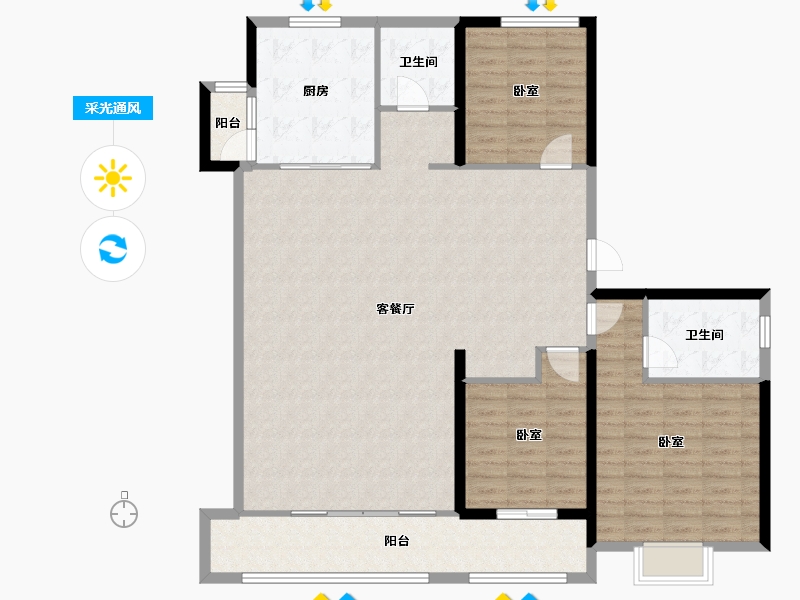 山东省-青岛市-和达上城-136.80-户型库-采光通风