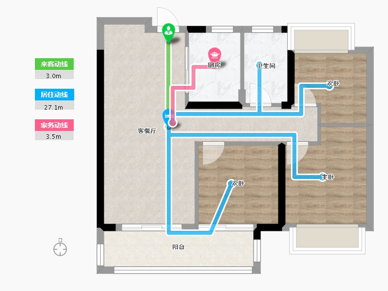 江西省-南昌市-赣电东方城-67.62-户型库-动静线