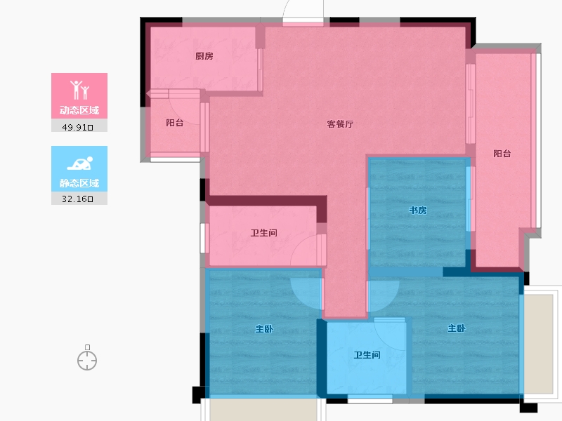 重庆-重庆市-中核天玺一品-73.04-户型库-动静分区