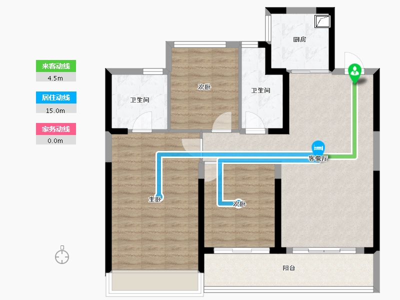 浙江省-金华市-交投绿城柳岸晓风-96.00-户型库-动静线