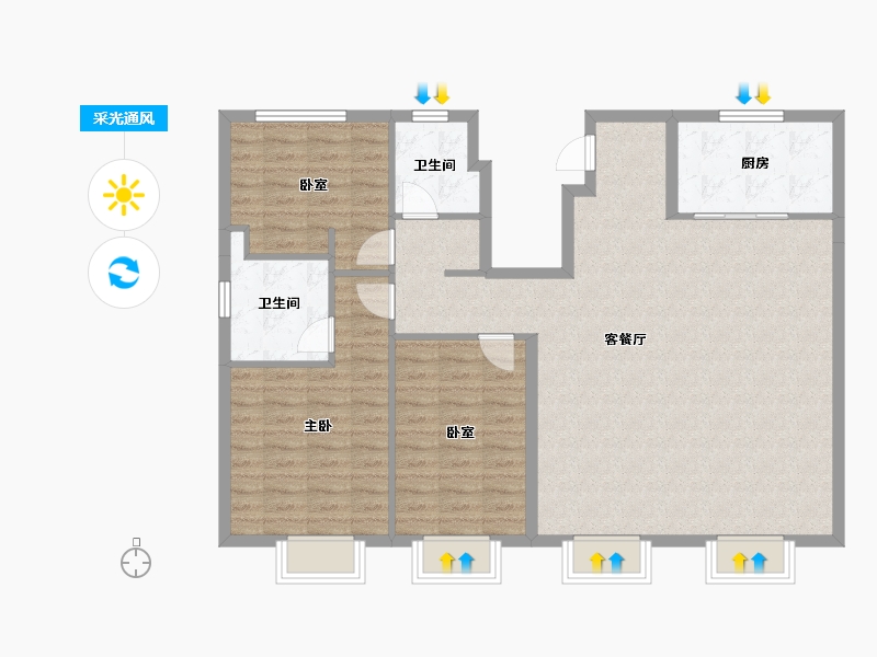 山东省-青岛市-天泰桃花源-110.13-户型库-采光通风