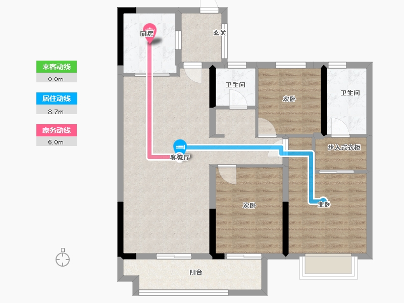 江西省-吉安市-阳明天宸-90.55-户型库-动静线