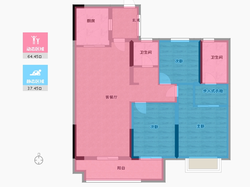 江西省-吉安市-阳明天宸-90.55-户型库-动静分区