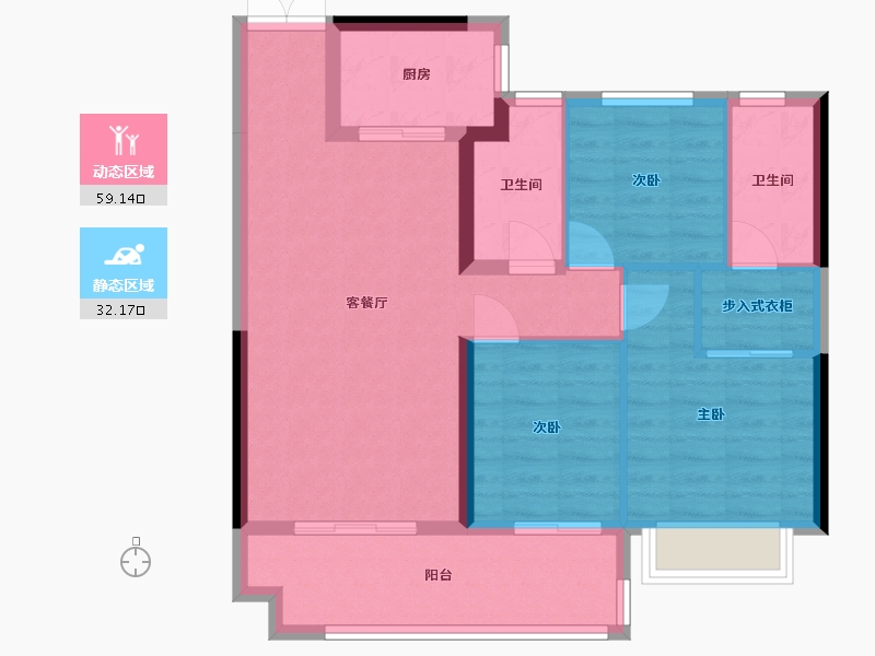 湖北省-十堰市-汉成国宾府-89.00-户型库-动静分区