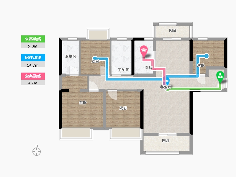 湖南省-郴州市-长房 金宸府-98.00-户型库-动静线