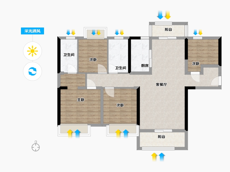 湖南省-郴州市-长房 金宸府-98.00-户型库-采光通风