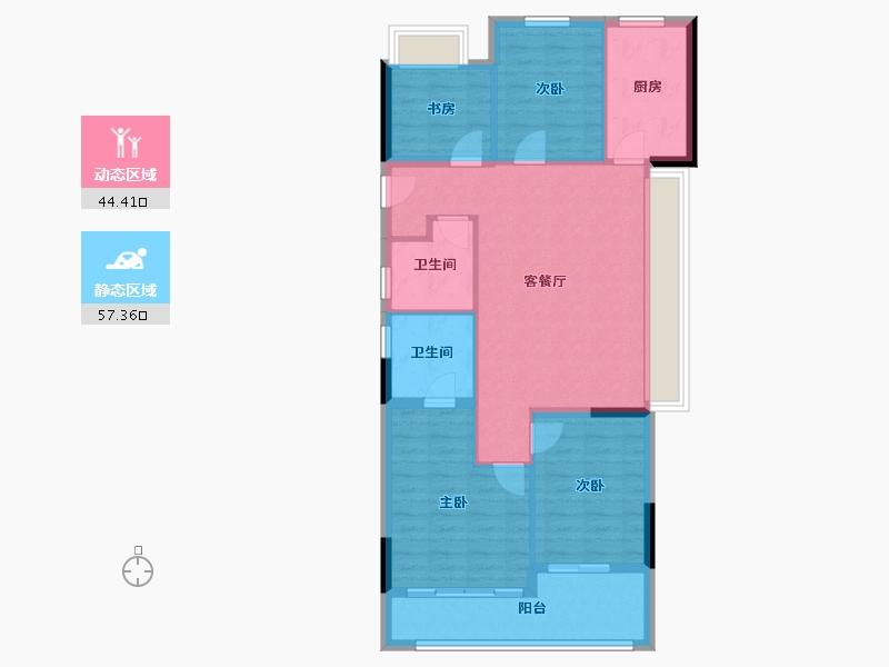 浙江省-绍兴市-元垄紫辰府-92.00-户型库-动静分区