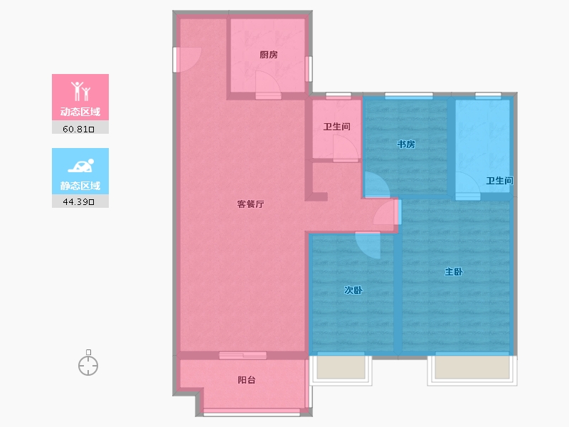 山东省-济南市-金地湖城风华-94.00-户型库-动静分区