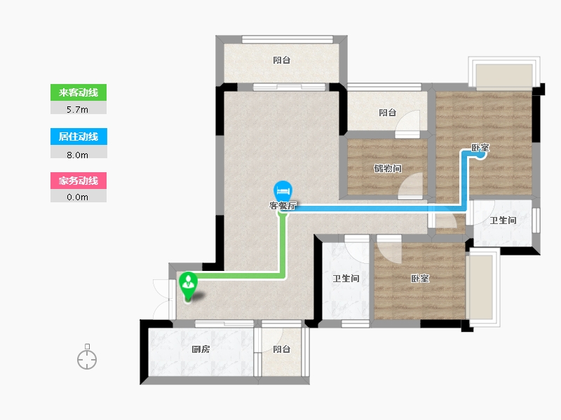 重庆-重庆市-北新御龙湾-77.25-户型库-动静线