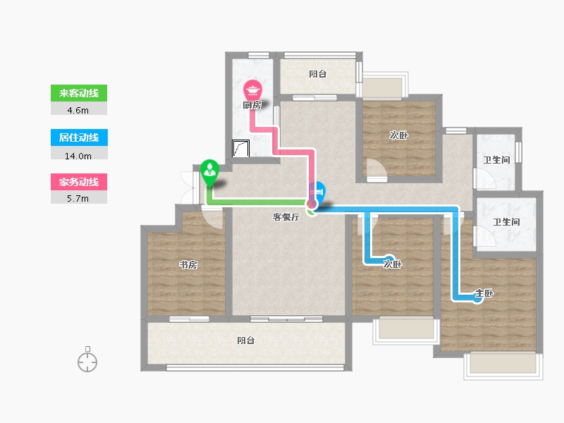 陕西省-汉中市-中央御府-141.00-户型库-动静线