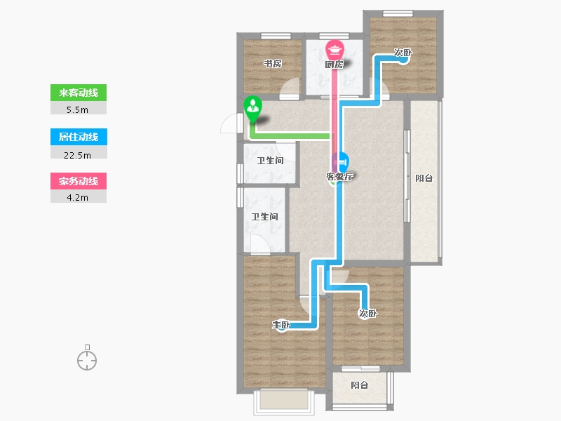 浙江省-金华市-上坤碧桂园云起峰境-95.99-户型库-动静线