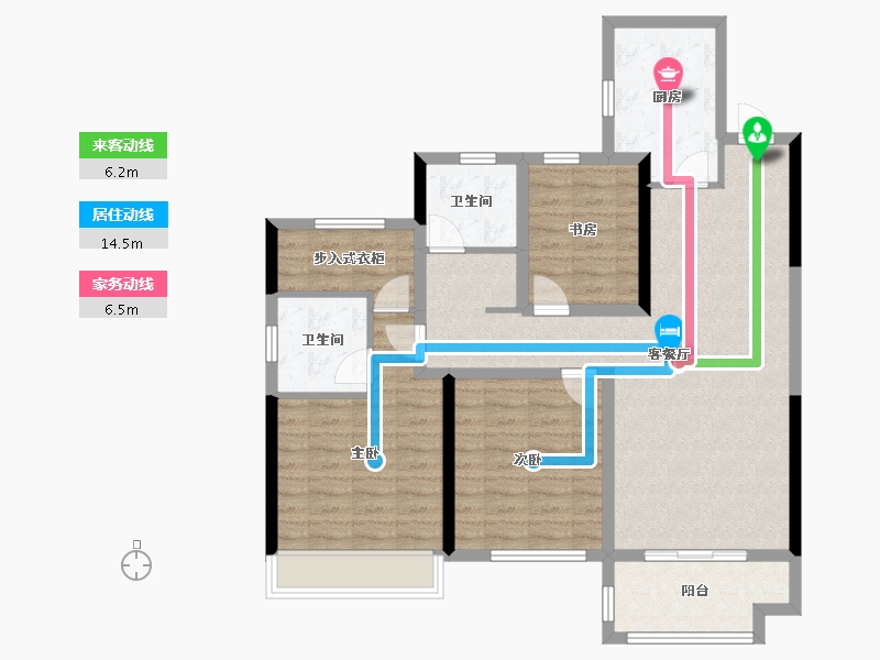 浙江省-金华市-中汽汽车城丽晶湾-100.20-户型库-动静线