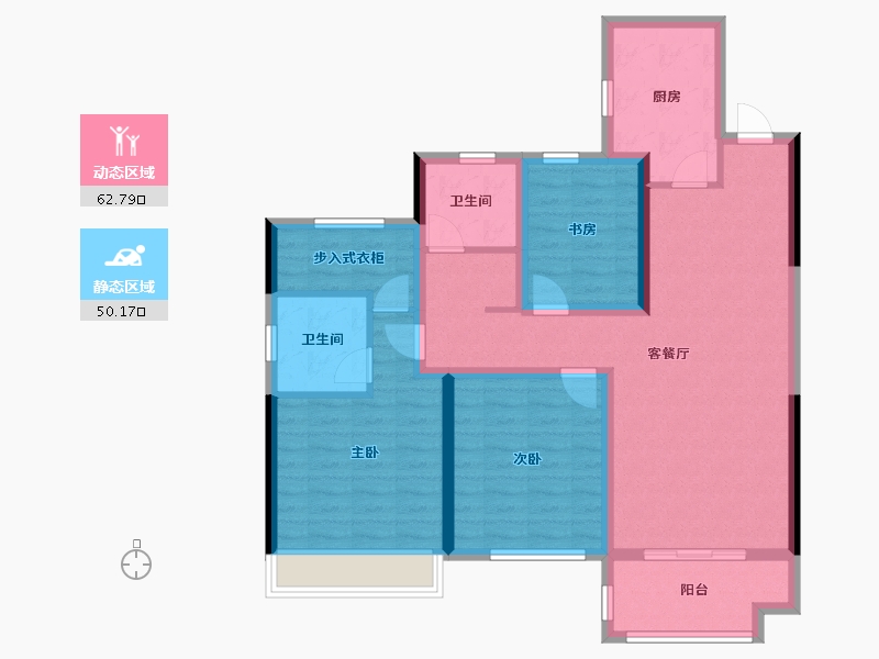 浙江省-金华市-中汽汽车城丽晶湾-100.20-户型库-动静分区