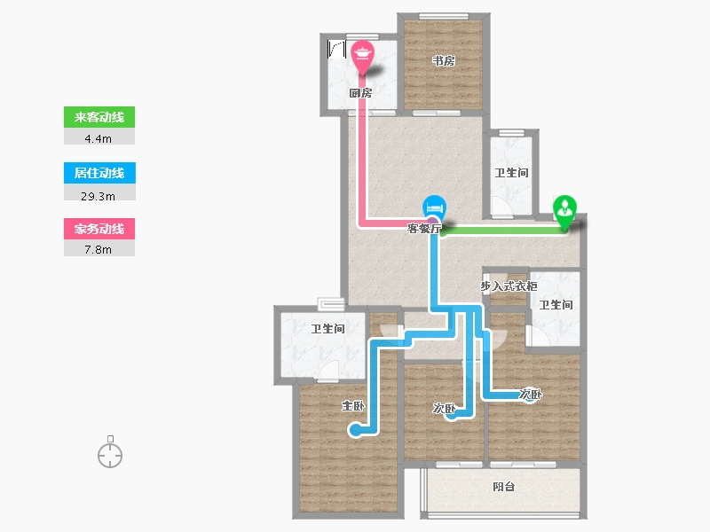 江苏省-无锡市-万科翡翠东方-134.83-户型库-动静线