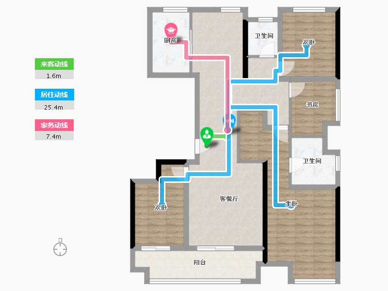 浙江省-绍兴市-元垄城-112.74-户型库-动静线