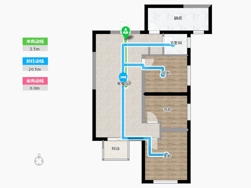 陕西省-西安市-紫薇西棠-75.00-户型库-动静线