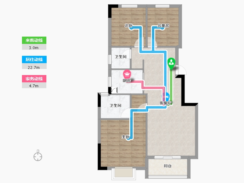 浙江省-宁波市-绿创珀悦湾-81.00-户型库-动静线