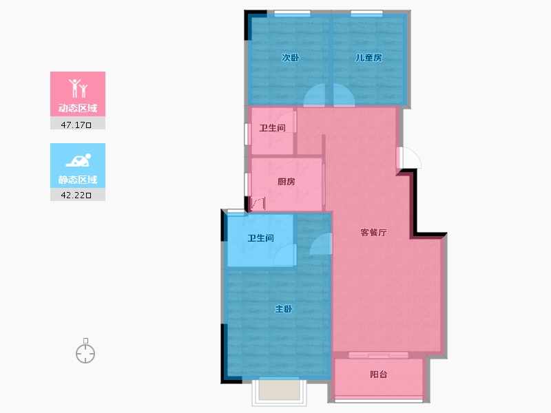 浙江省-宁波市-绿创珀悦湾-81.00-户型库-动静分区