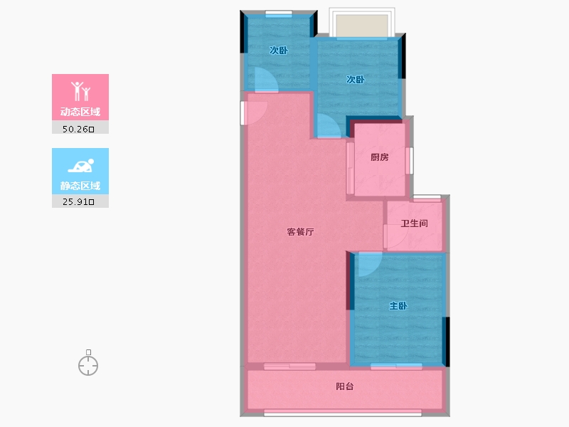 浙江省-绍兴市-元垄紫辰府-68.00-户型库-动静分区