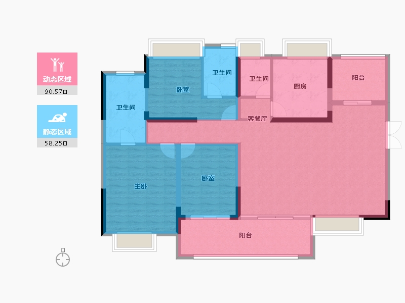 广东省-惠州市-嘉旺城-135.25-户型库-动静分区