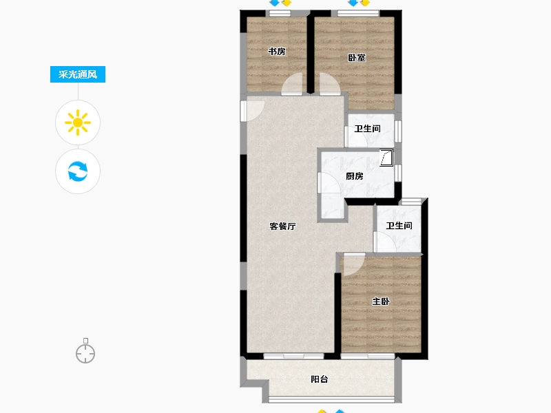 浙江省-宁波市-中昂·祥云府-77.01-户型库-采光通风