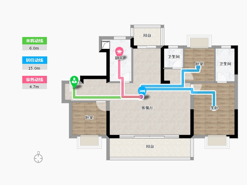 江苏省-常州市-碧桂园都市森林-95.01-户型库-动静线