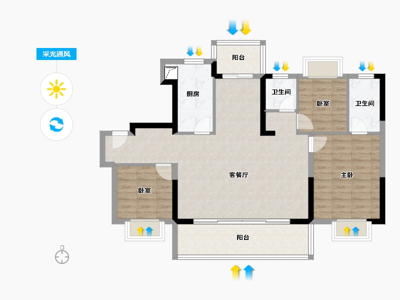 江苏省-常州市-碧桂园都市森林-95.01-户型库-采光通风