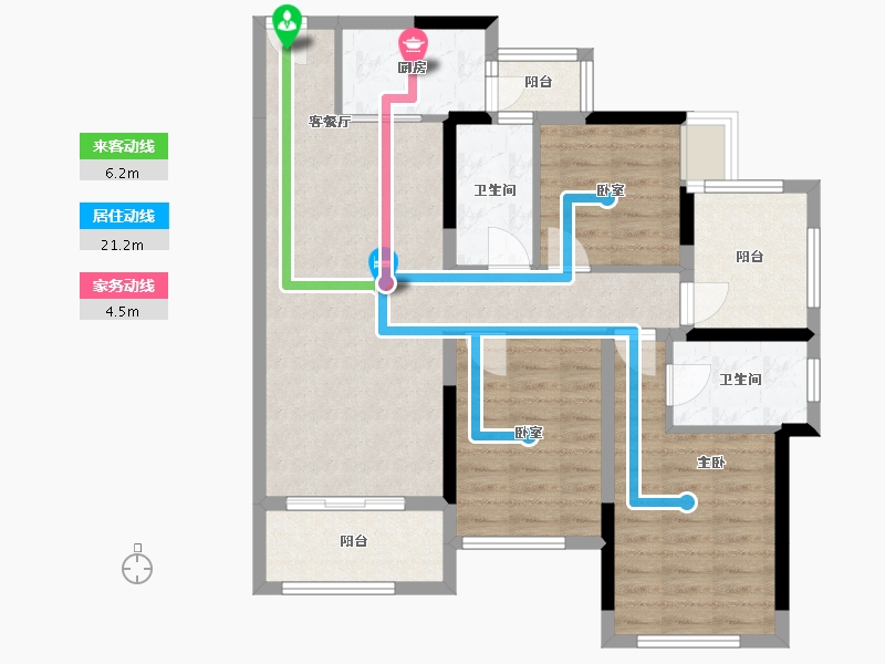 广东省-惠州市-中洲·华昕家园-87.45-户型库-动静线