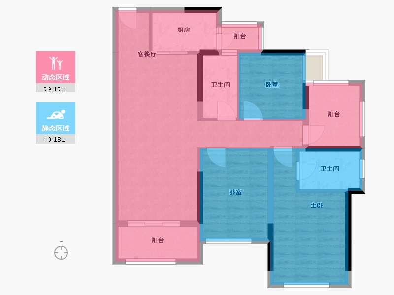 广东省-惠州市-中洲·华昕家园-87.45-户型库-动静分区