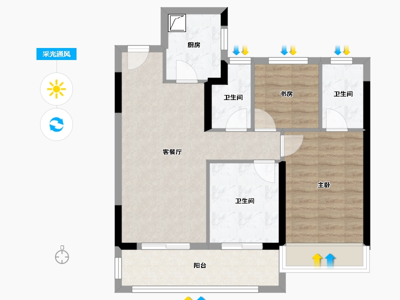 贵州省-贵阳市-建发央著-67.26-户型库-采光通风