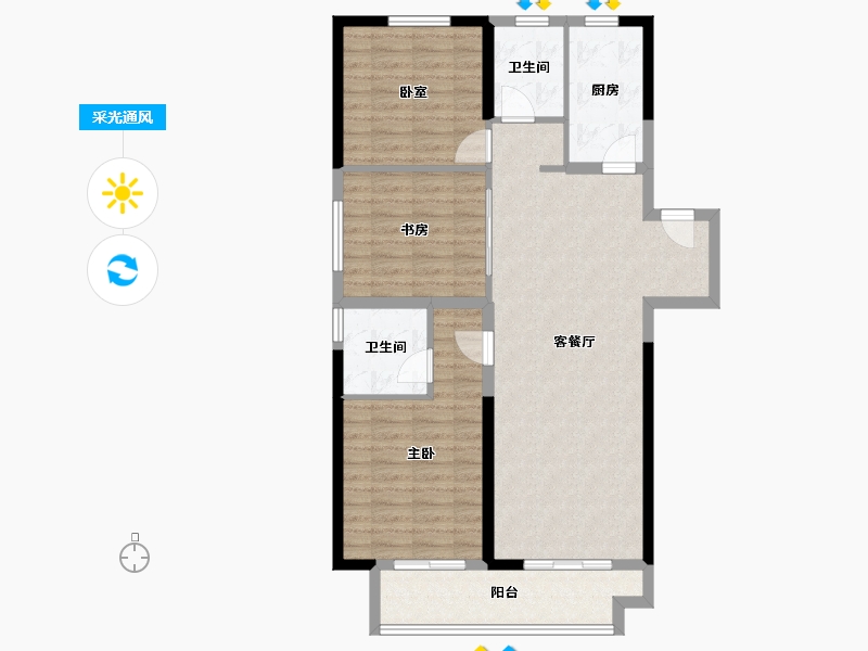 浙江省-宁波市-中昂·祥云府-94.01-户型库-采光通风