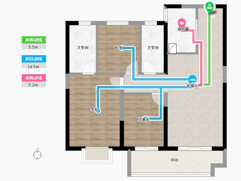 浙江省-宁波市-中昂·祥云府-84.00-户型库-动静线