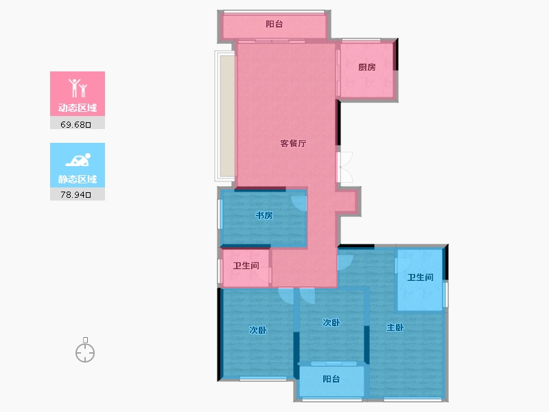 浙江省-绍兴市-元垄城-134.40-户型库-动静分区