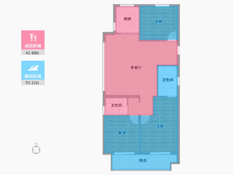 浙江省-金华市-上坤碧桂园云起峰境-84.81-户型库-动静分区