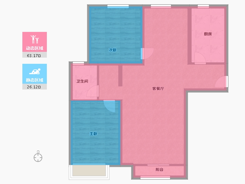 北京-北京市-康营家园4期B区（香榆家园）-80.00-户型库-动静分区