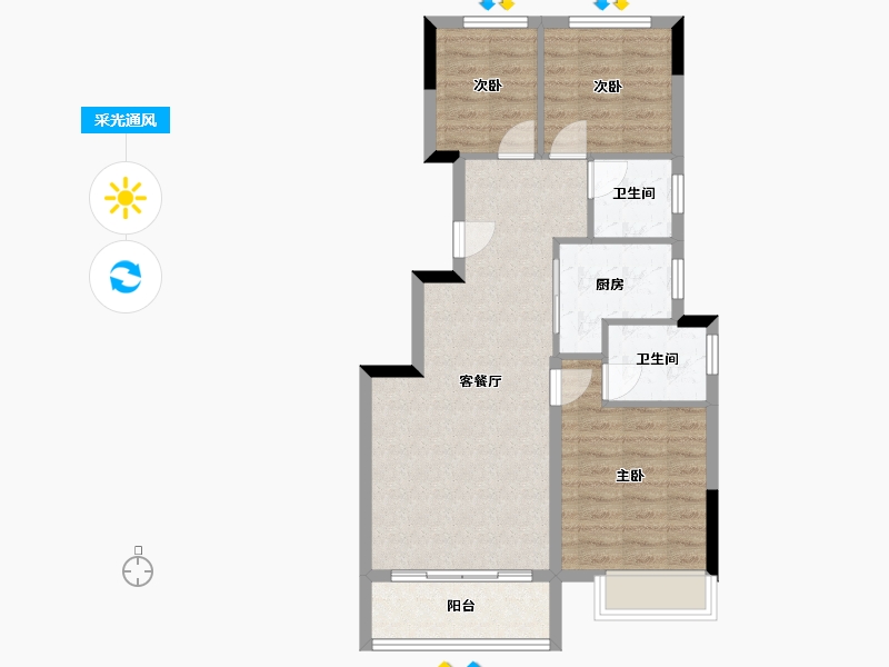 浙江省-绍兴市-枫香雅苑-71.20-户型库-采光通风