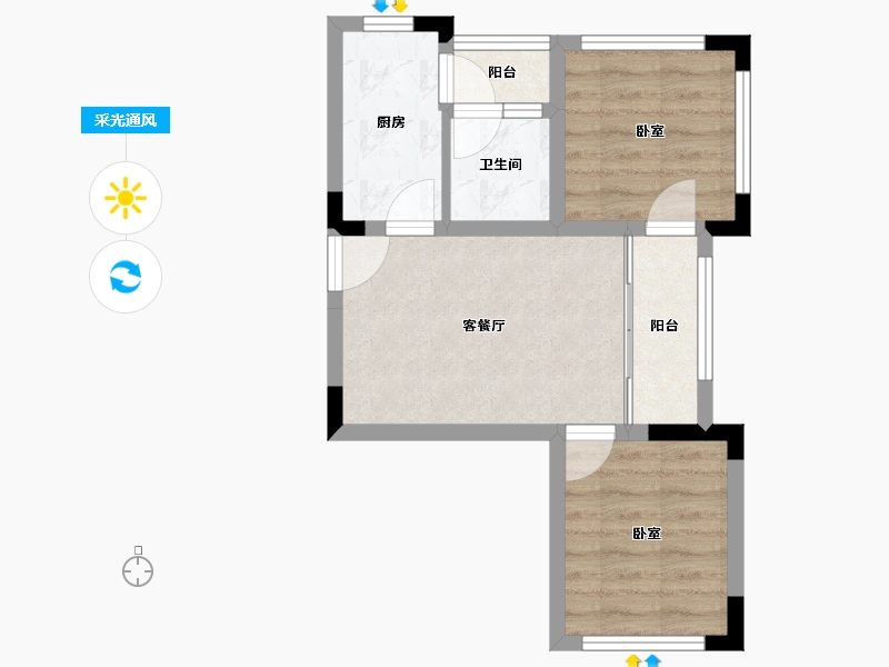 重庆-重庆市-黑山谷南天门旅游度假区-43.64-户型库-采光通风