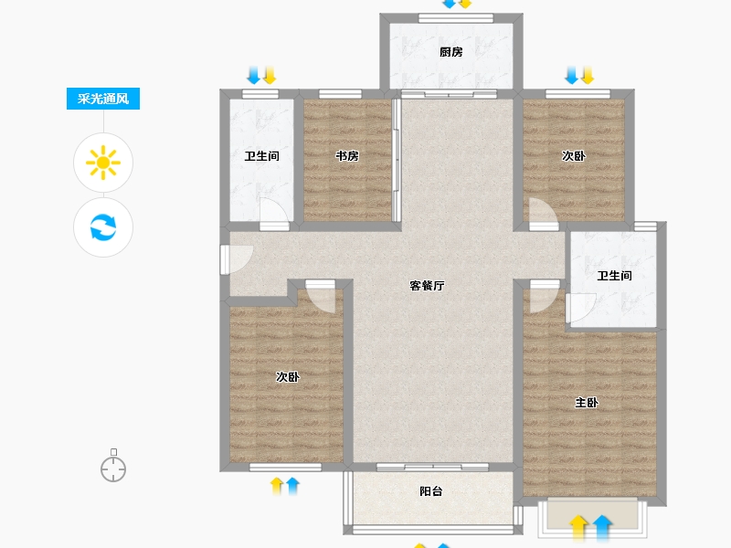 山西省-运城市-金悦华府-116.00-户型库-采光通风