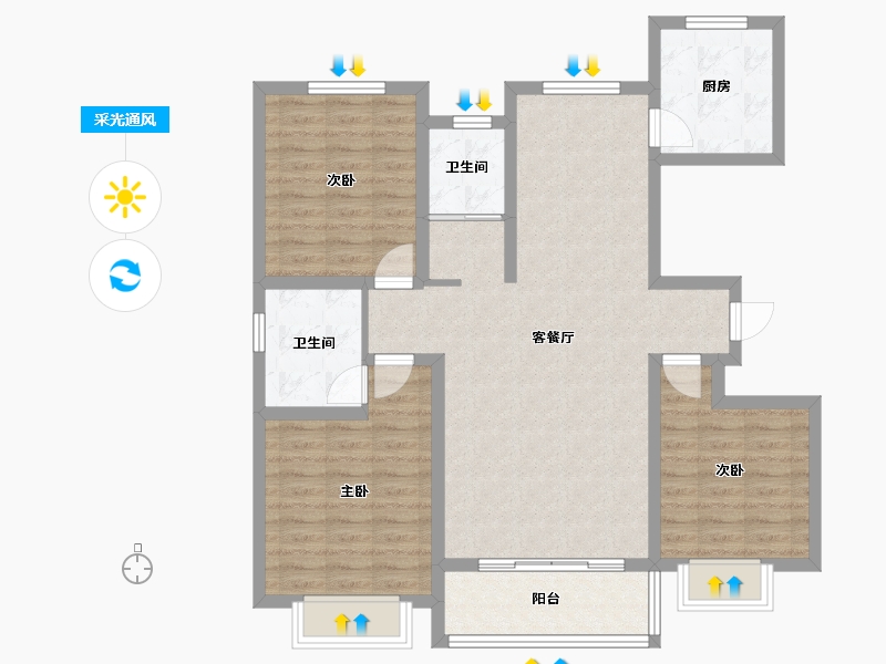 河北省-衡水市-金桥-98.00-户型库-采光通风