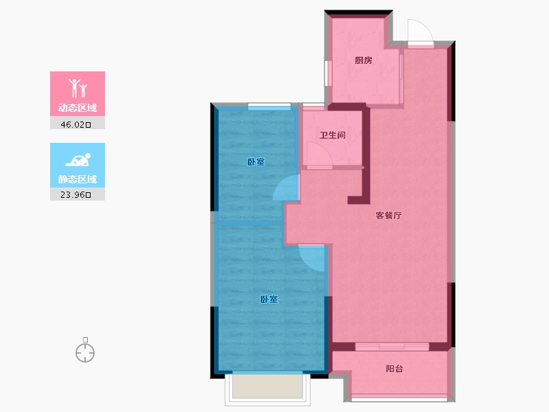 浙江省-金华市-商城锦绣朝阳-62.20-户型库-动静分区