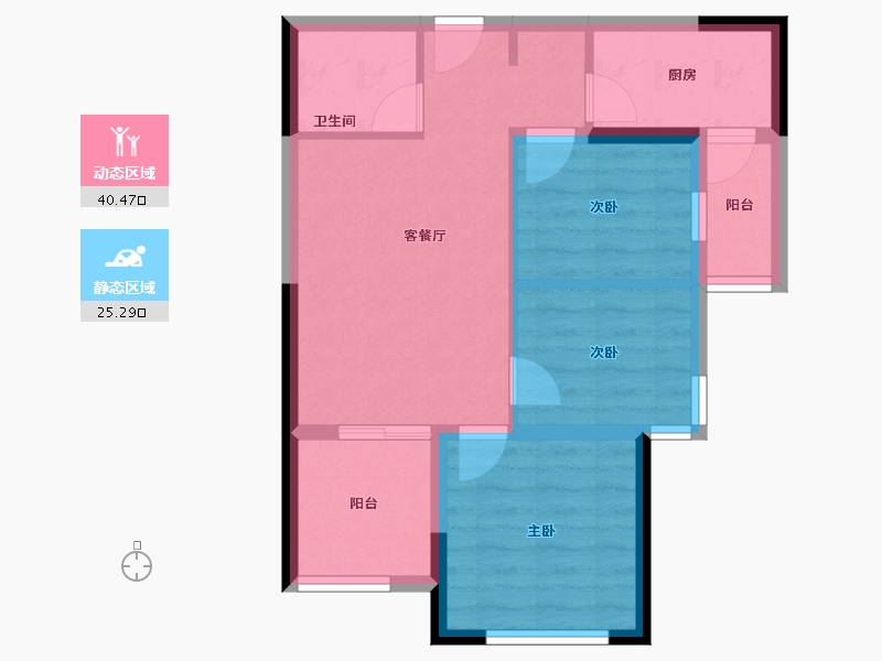 重庆-重庆市-武隆碧桂园江山赋-58.01-户型库-动静分区