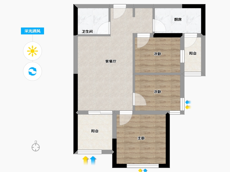 重庆-重庆市-武隆碧桂园江山赋-58.01-户型库-采光通风