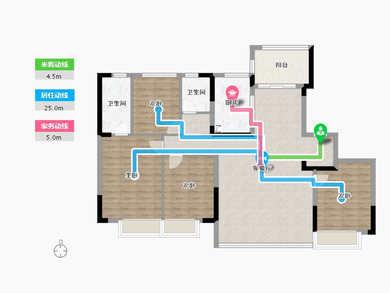 浙江省-金华市-绿城沁园-114.40-户型库-动静线