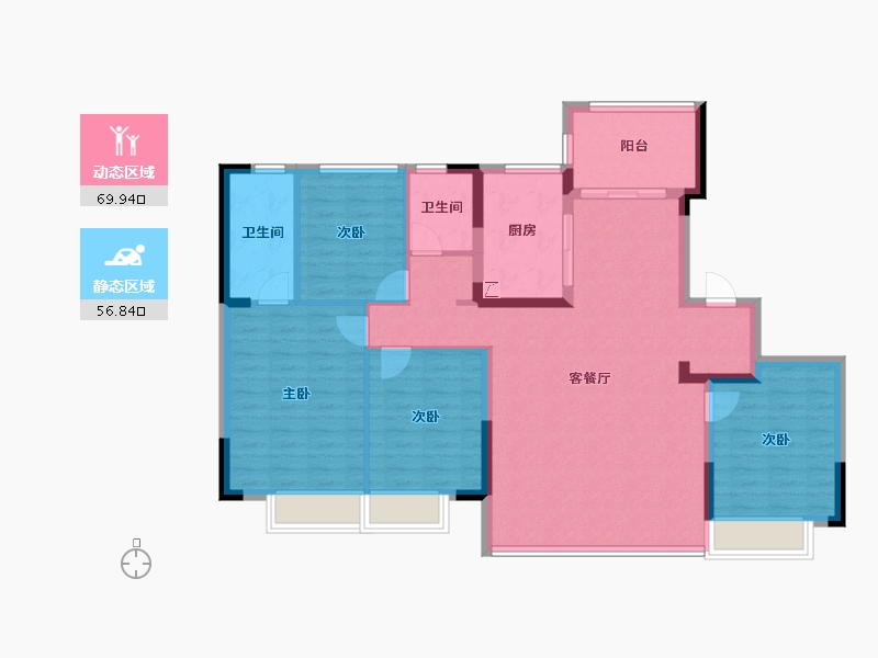 浙江省-金华市-绿城沁园-114.40-户型库-动静分区