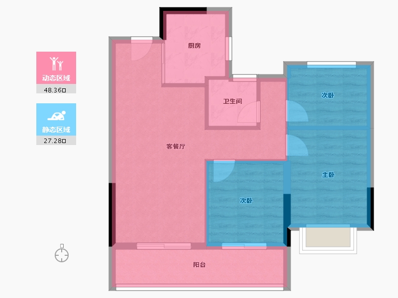 浙江省-绍兴市-元垄紫辰府-68.00-户型库-动静分区