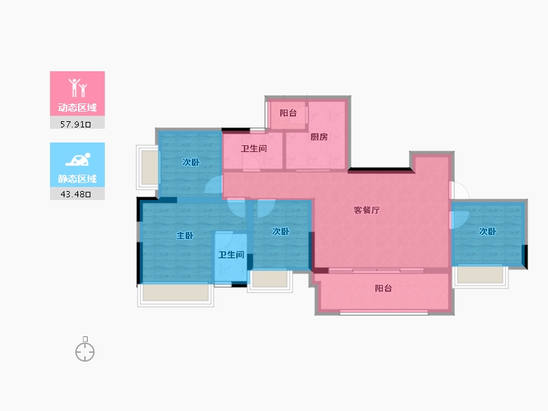 重庆-重庆市-四季丰泰-90.50-户型库-动静分区