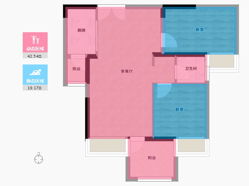 重庆-重庆市-北新御龙湾-54.90-户型库-动静分区