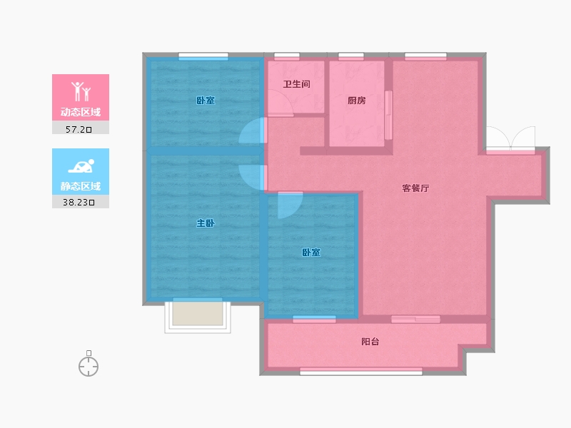 江苏省-徐州市-荣辉时代御府-84.65-户型库-动静分区