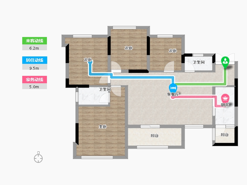 重庆-重庆市-金辉碧桂园雅居乐麓铭府-102.42-户型库-动静线